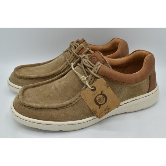 Born Mens Size 8 Maverick Taupe Brown Combo Leather Moc Toe Shoes - Picture 2 of 12